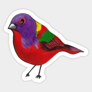 Painted bunting , cute bird Sticker